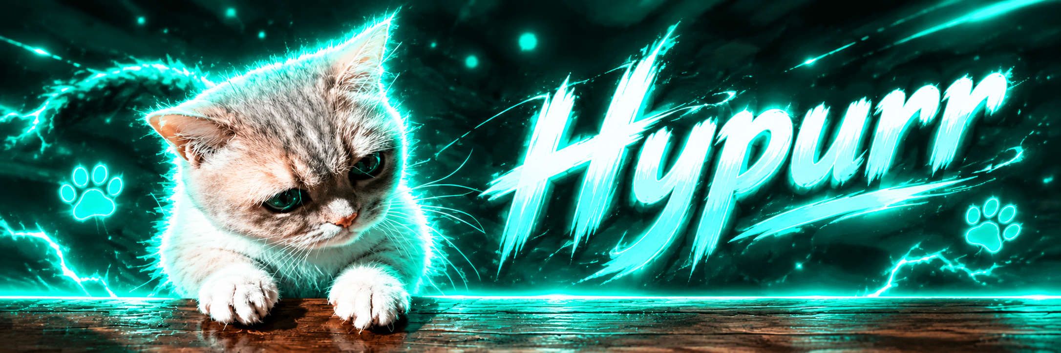 Hypurr, a real cat in a neon Solana-inspired scene